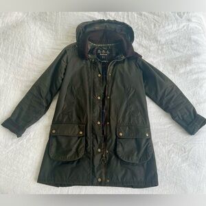 Barbour Canfield Wax Jacket size 4 with removable hood